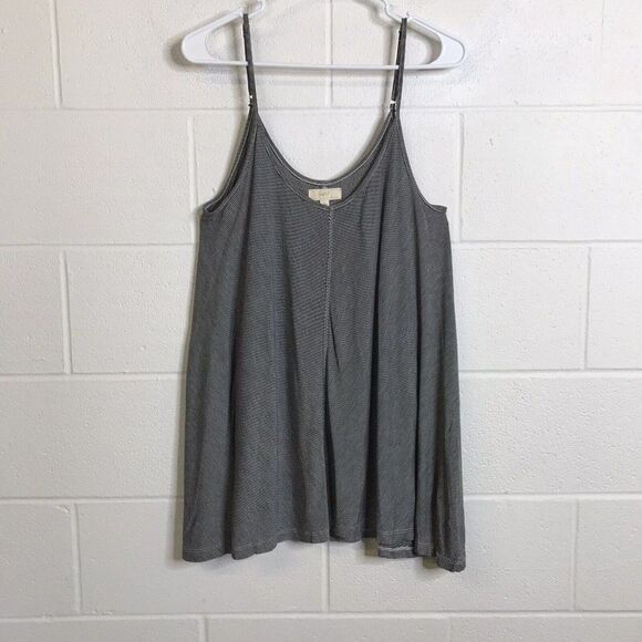 Cupio Womens Shirt Tank Large Top Black White Stripe Swing Tank Top Beach - Picture 3 of 8